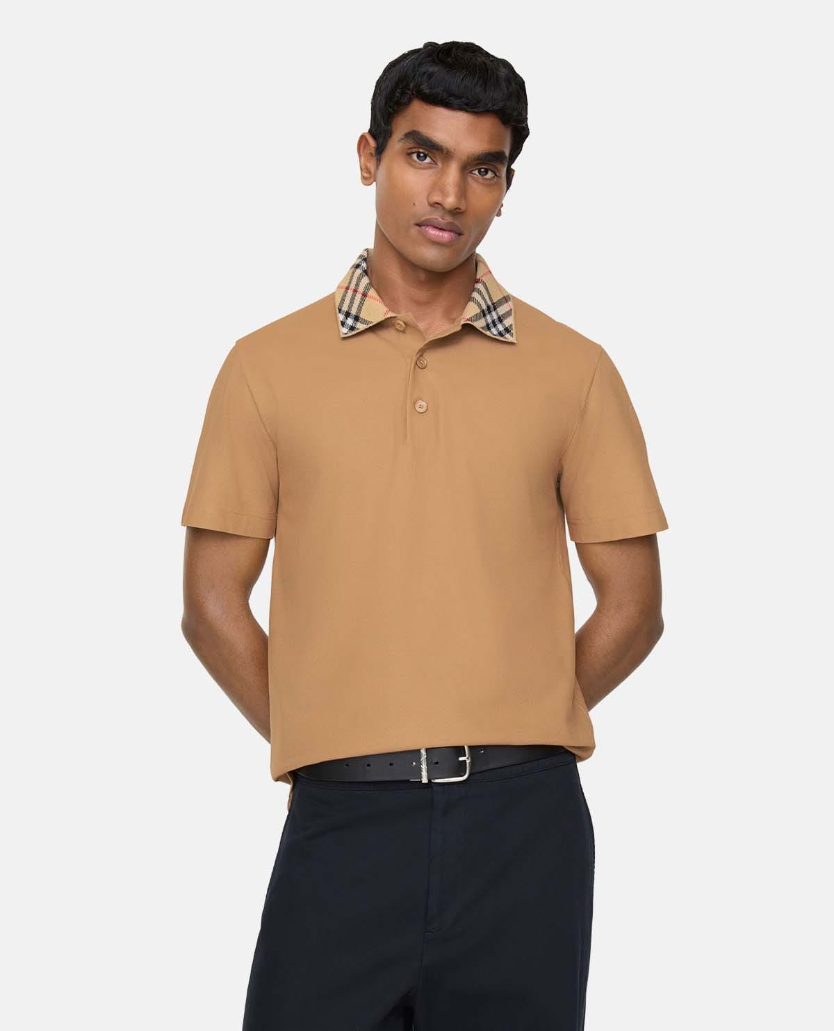 Áo polo cotton họa tiết Burberry Check