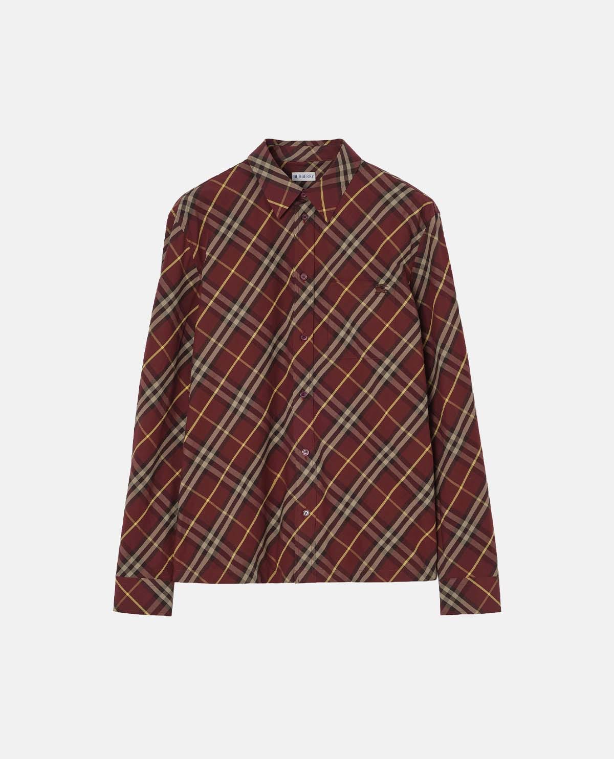 Áo sơ mi cotton tay dài họa tiết Burberry Check