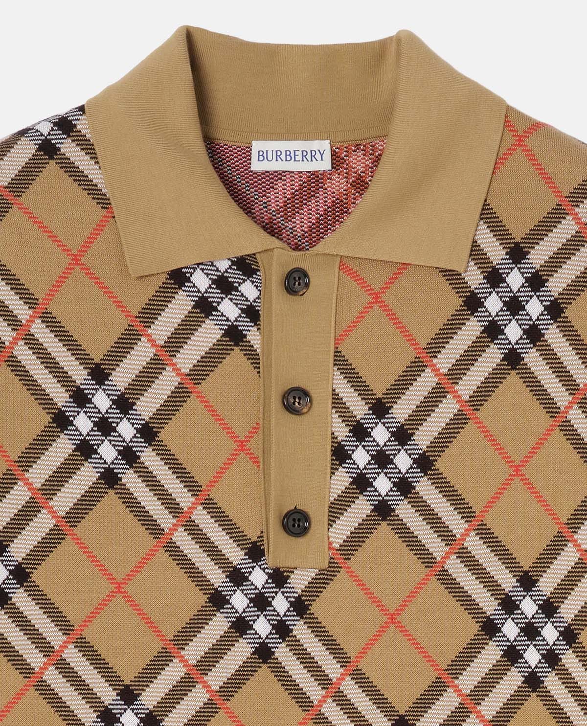 Áo polo tay ngắn họa tiết Burberry Check
