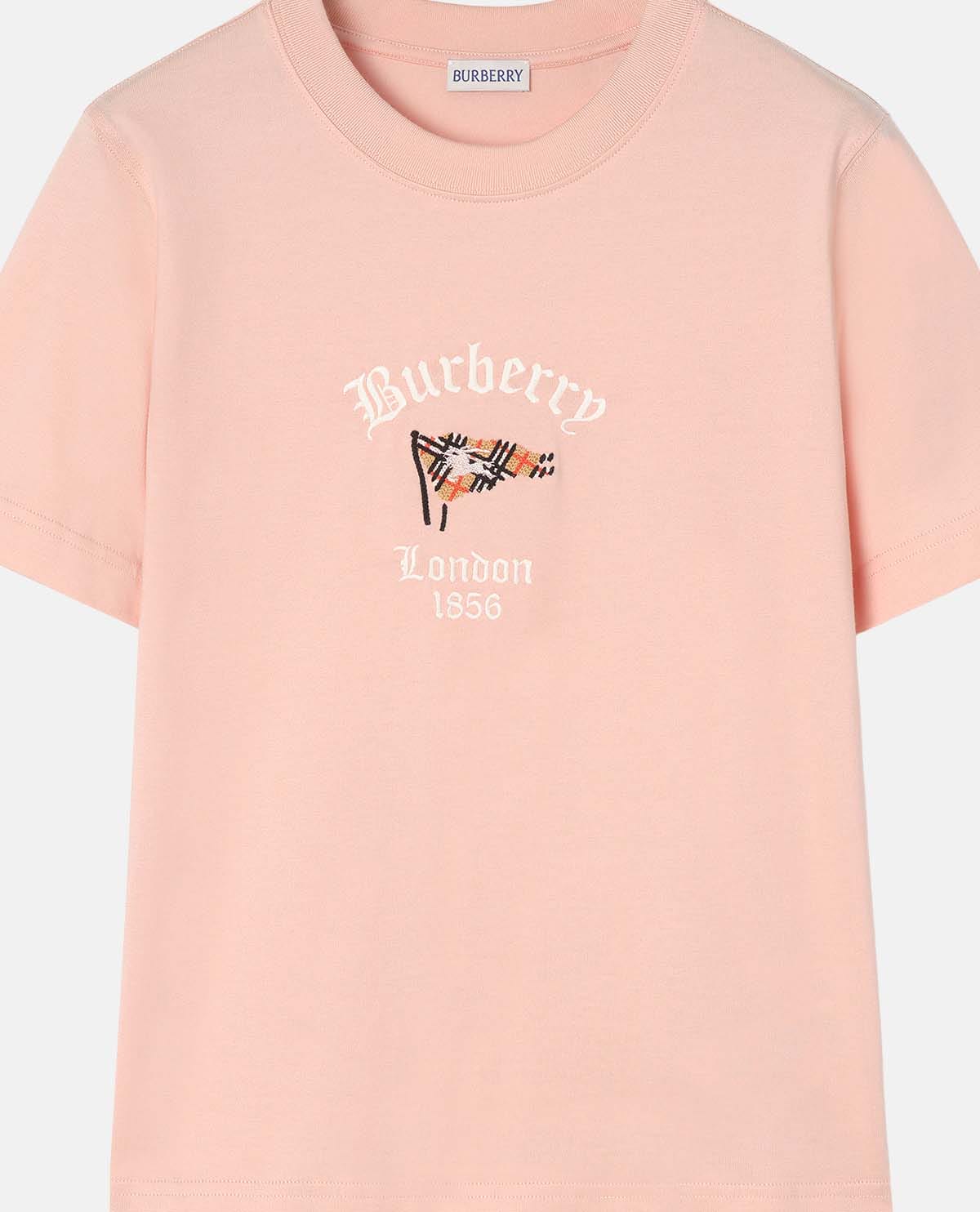 Áo thun cotton họa tiết cờ Burberry Check