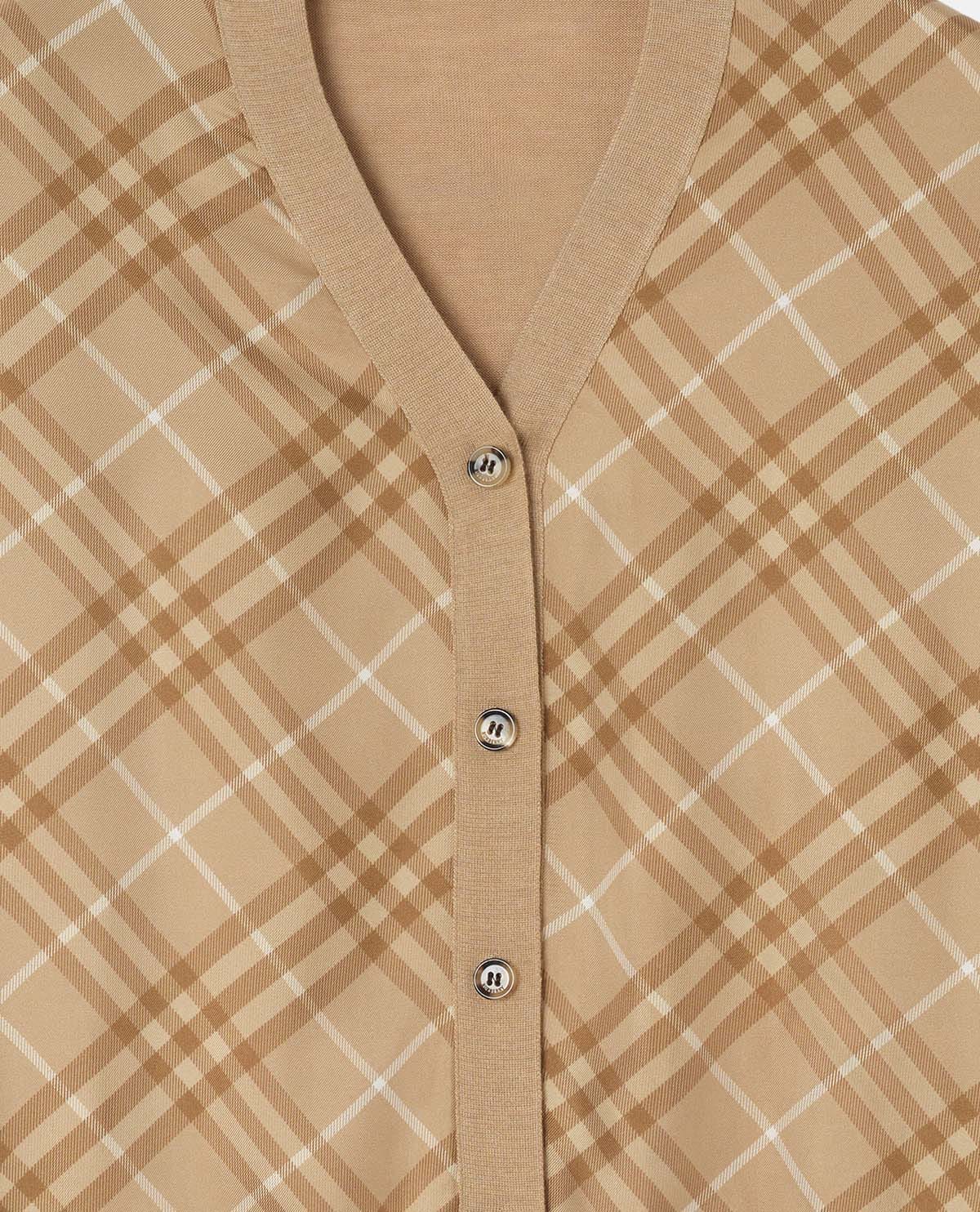 Áo cardigan họa tiết Burberry Check