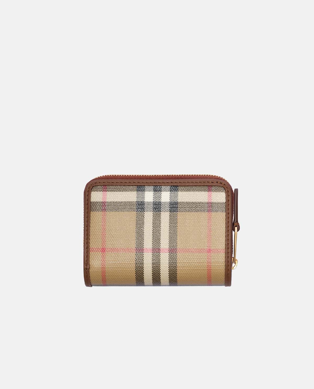 Ví khóa kéo phối họa tiết Burberry Check cỡ nhỏ