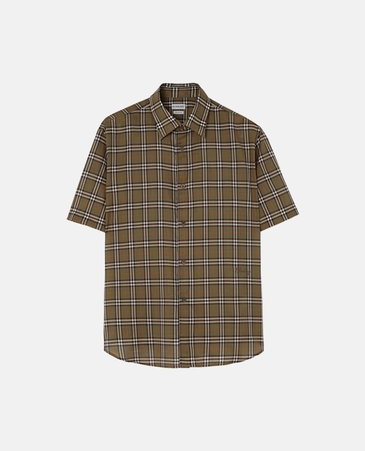 Áo sơ mi cotton tay ngắn họa tiết Burberry Check
