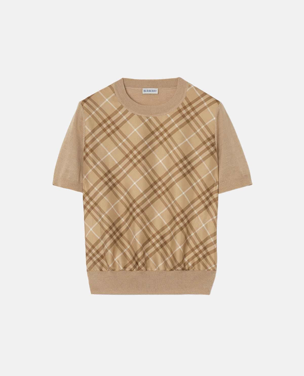 Áo len tay ngắn họa tiết Burberry Check