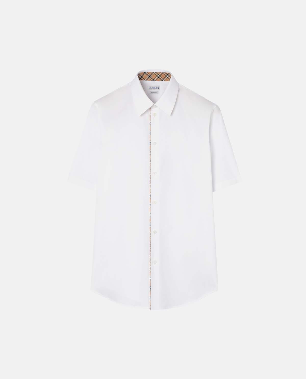 Áo sơ mi tay ngắn phối viền Burberry Check