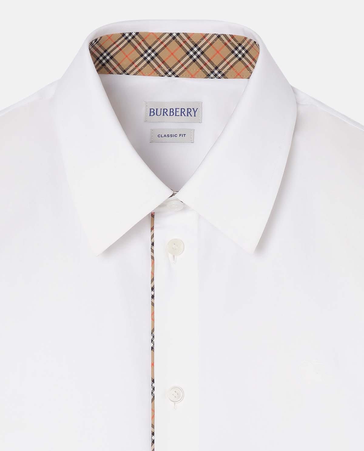 Áo sơ mi tay ngắn phối viền Burberry Check