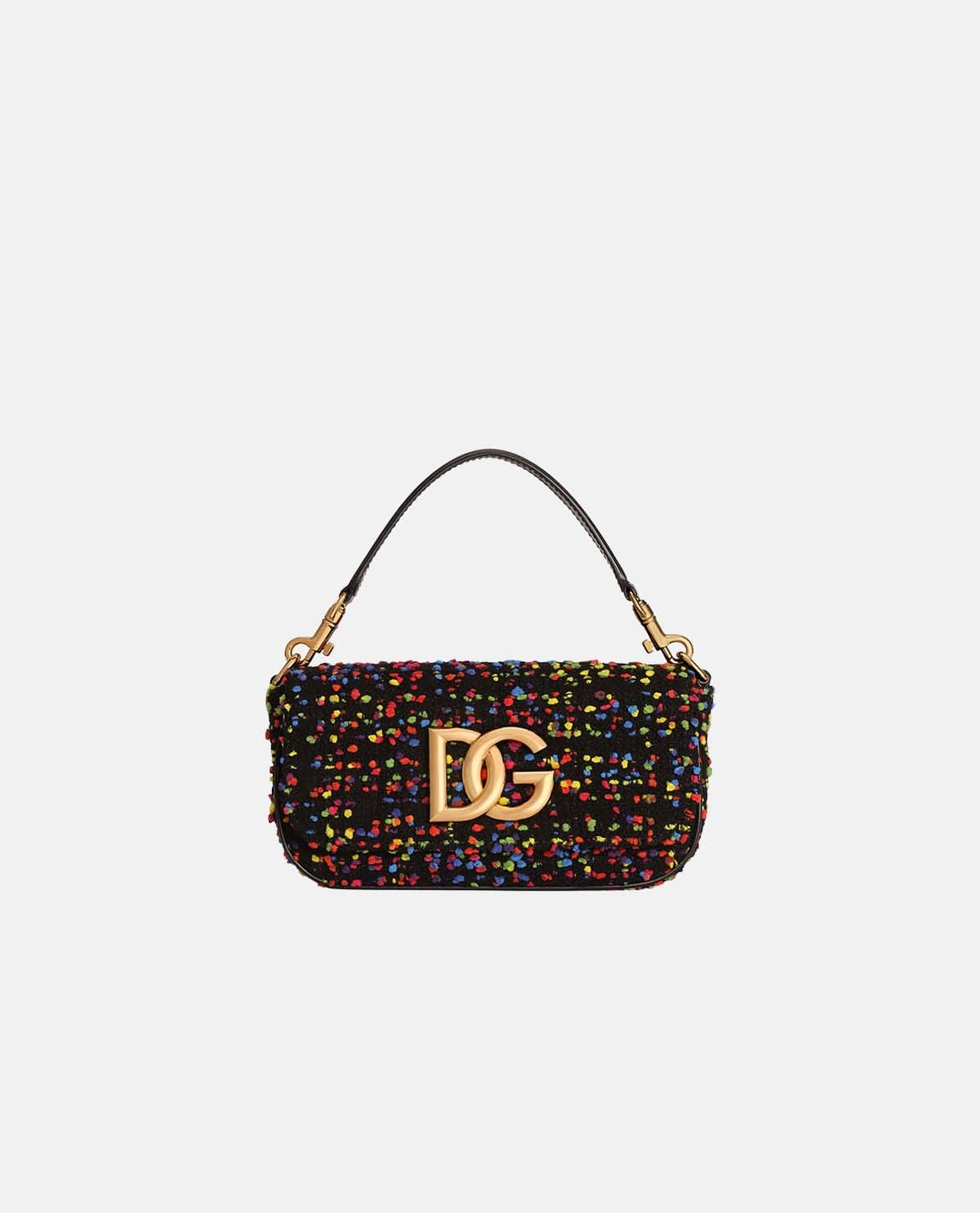Túi xách tay tweed phối logo DG