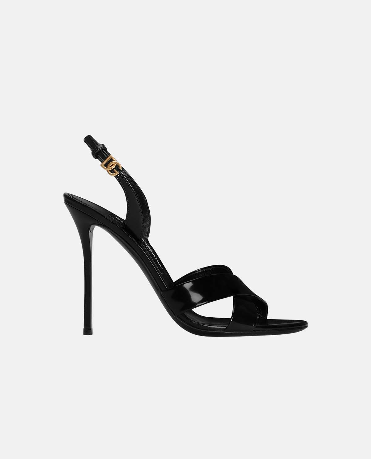 Giày sandal cao gót da bê