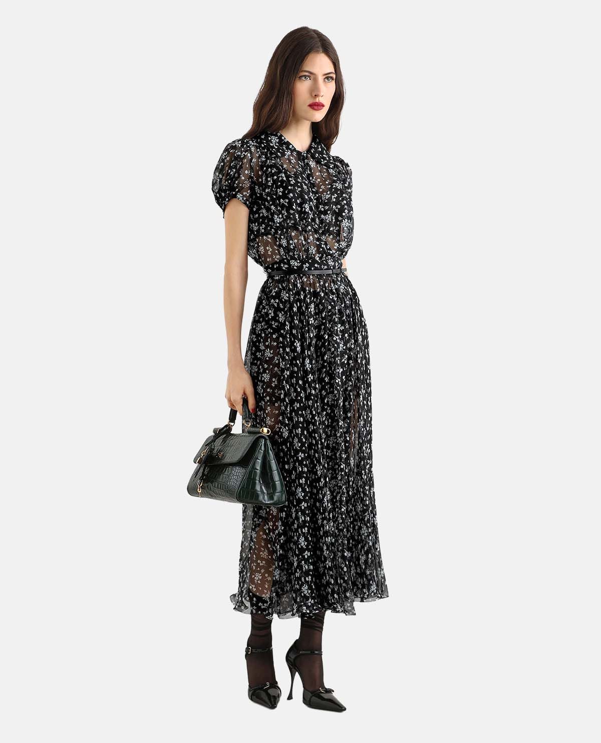 Đầm dài chiffon họa tiết hoa