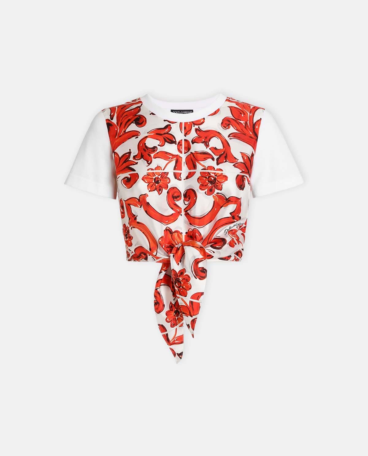 Áo thun jersey tay ngắn họa tiết Maiolica