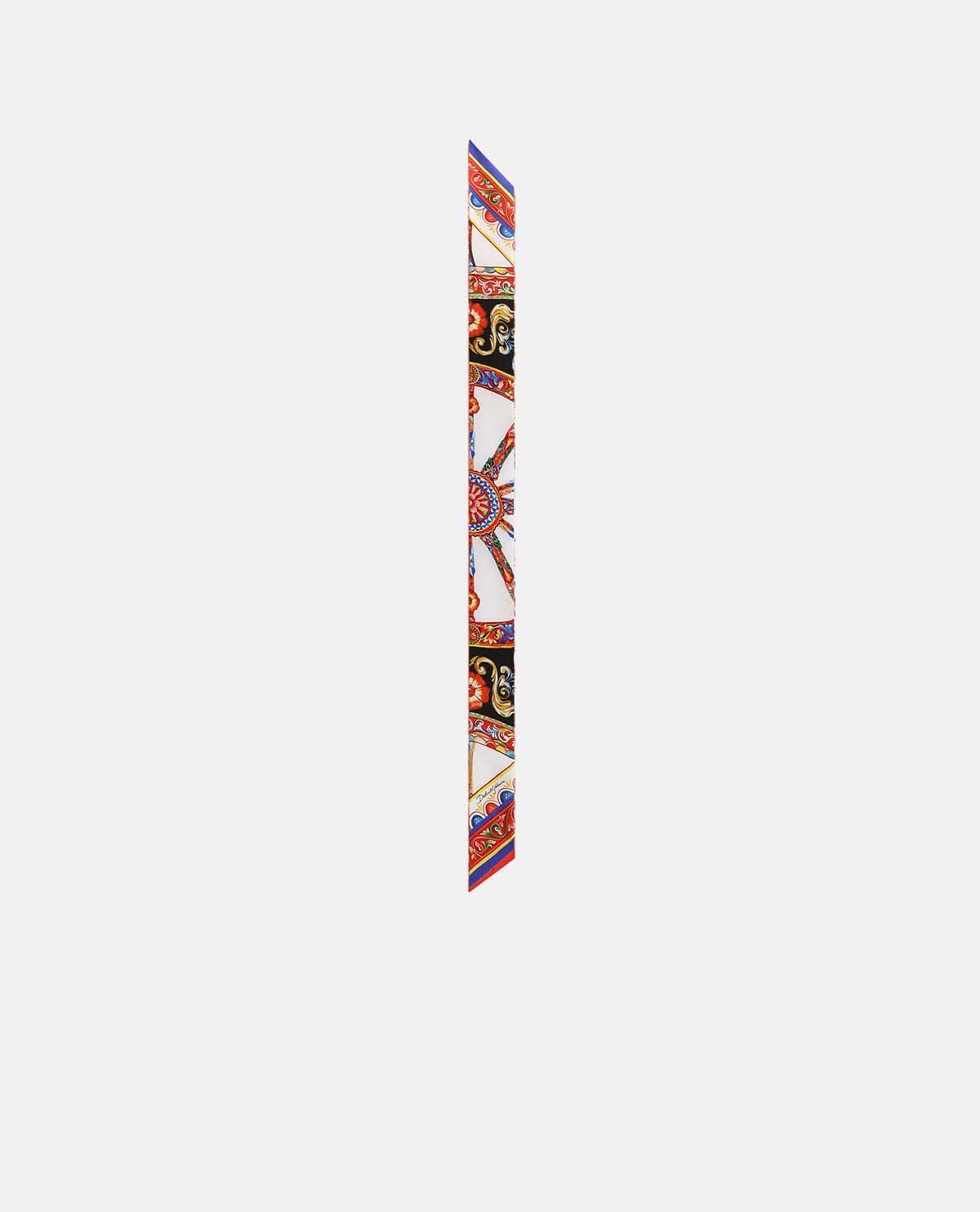 Khăn lụa họa tiết Caretto 6 x 100 cm