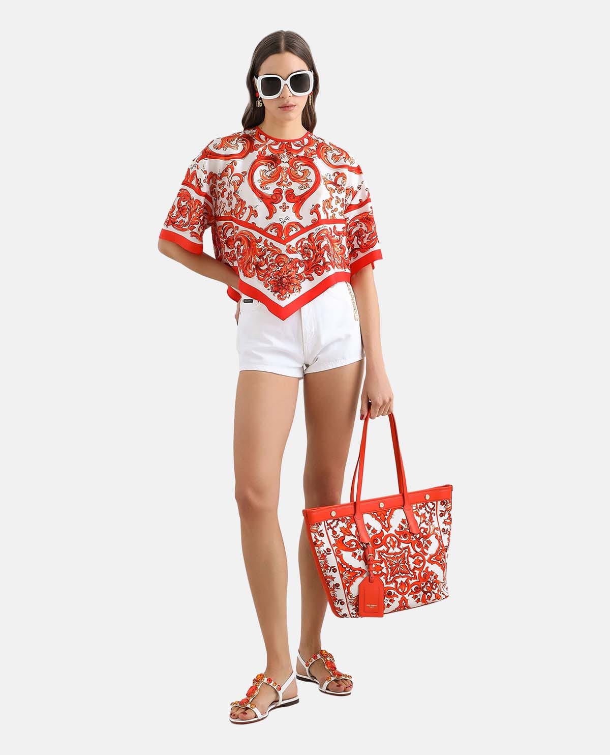 Quần short denim cạp cao
