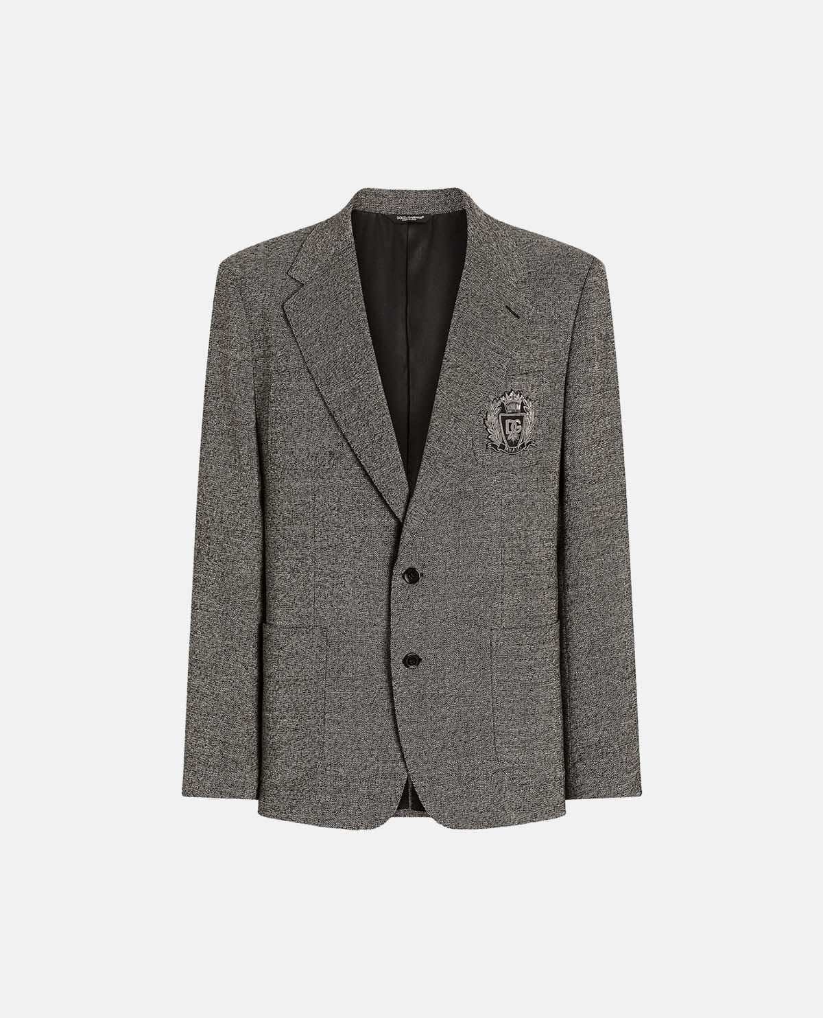 Áo blazer một hàng khuy thêu patch DG