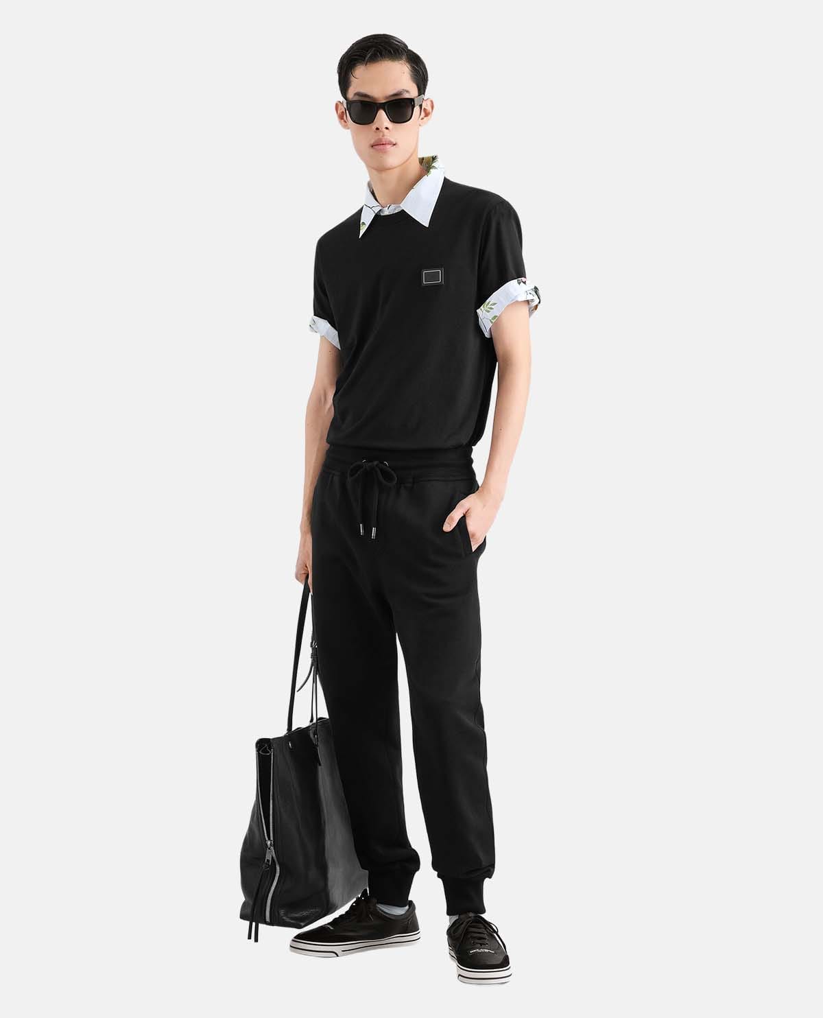 Áo thun cotton tay ngắn phối logo