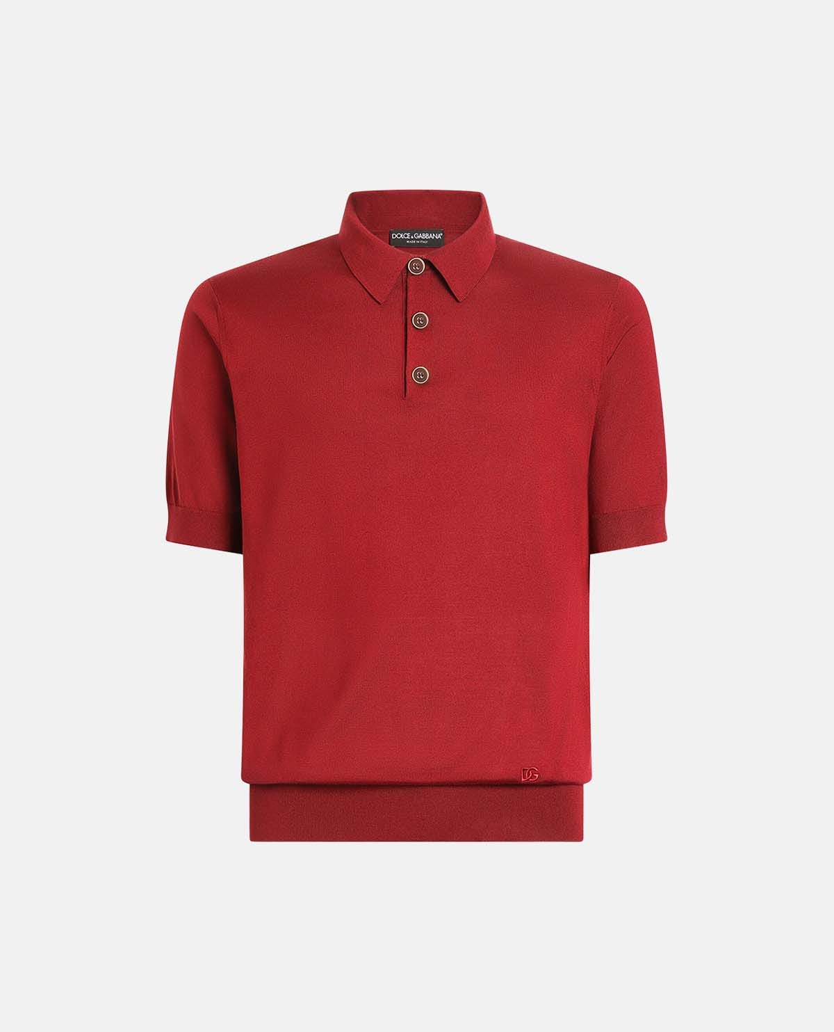 Áo polo lụa dệt kim