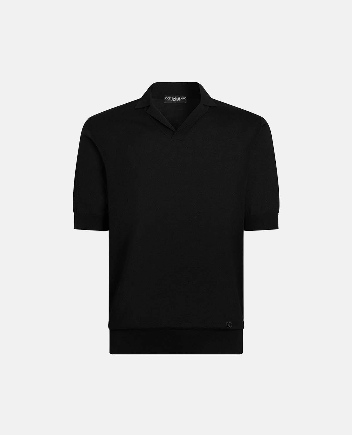 Áo polo lụa dệt kim