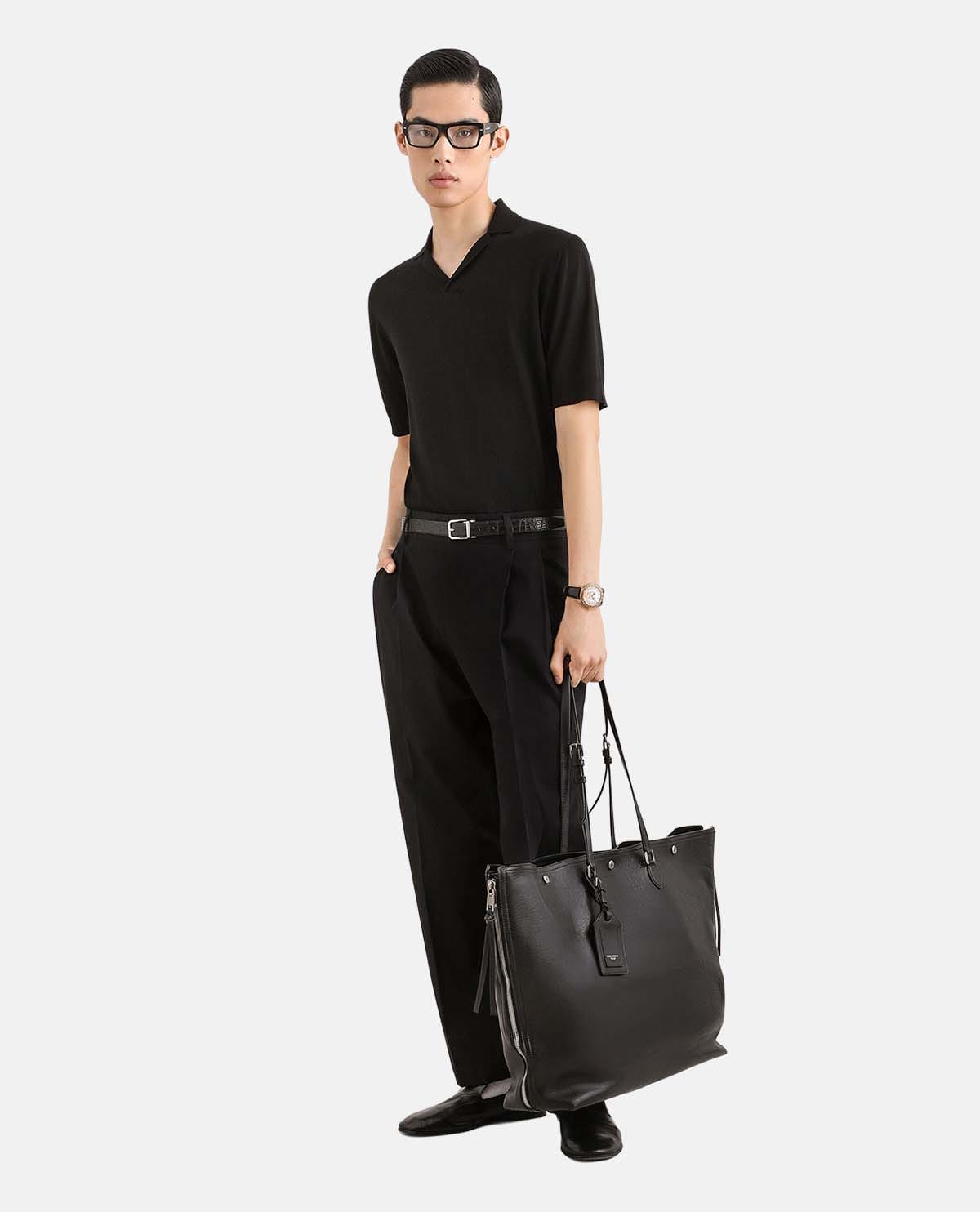 Áo polo lụa dệt kim