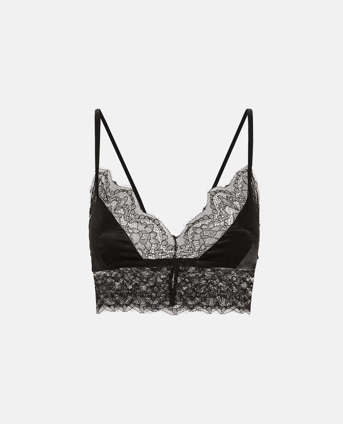 Áo bralette satin phối ren