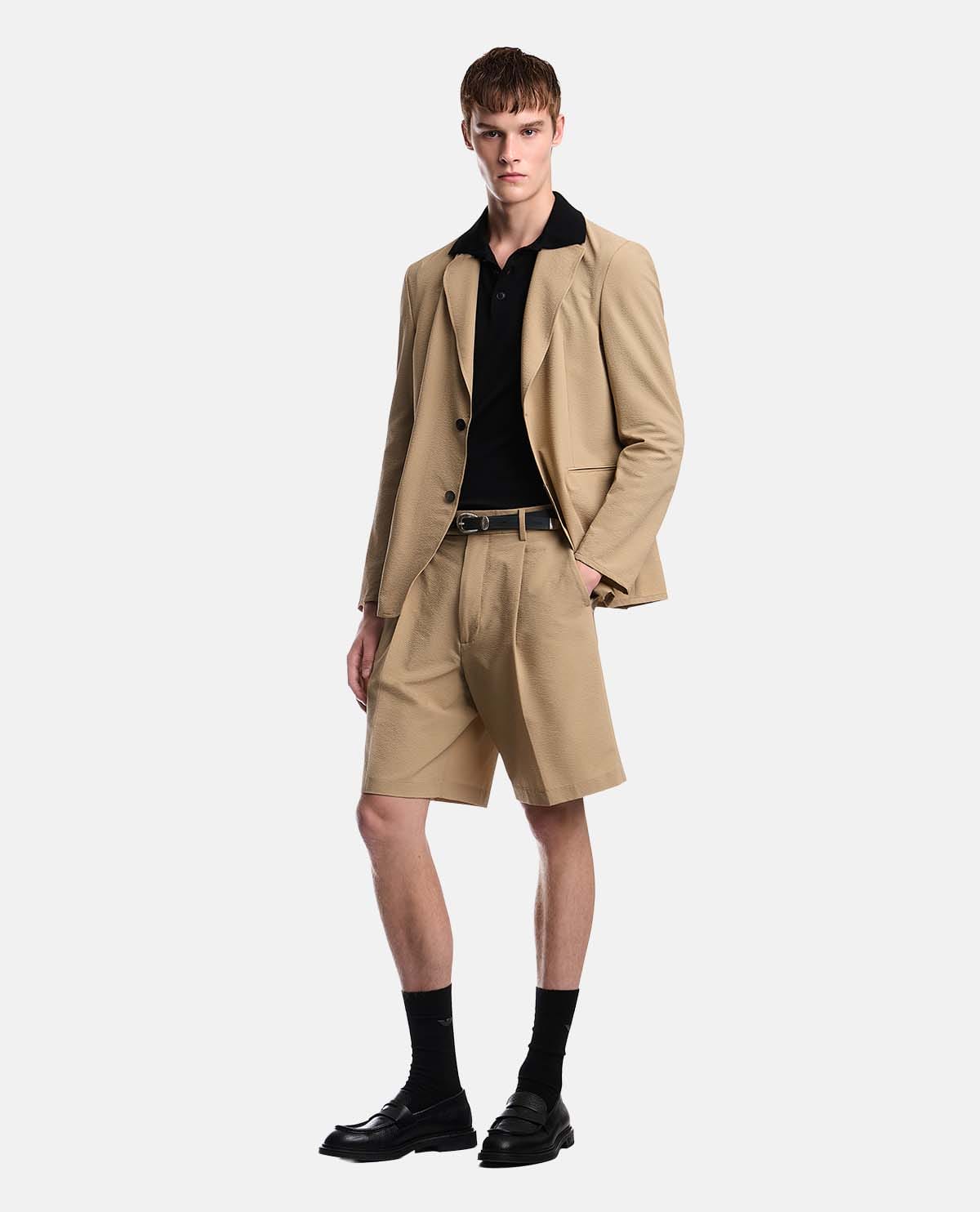 Quần short bermuda xếp ly