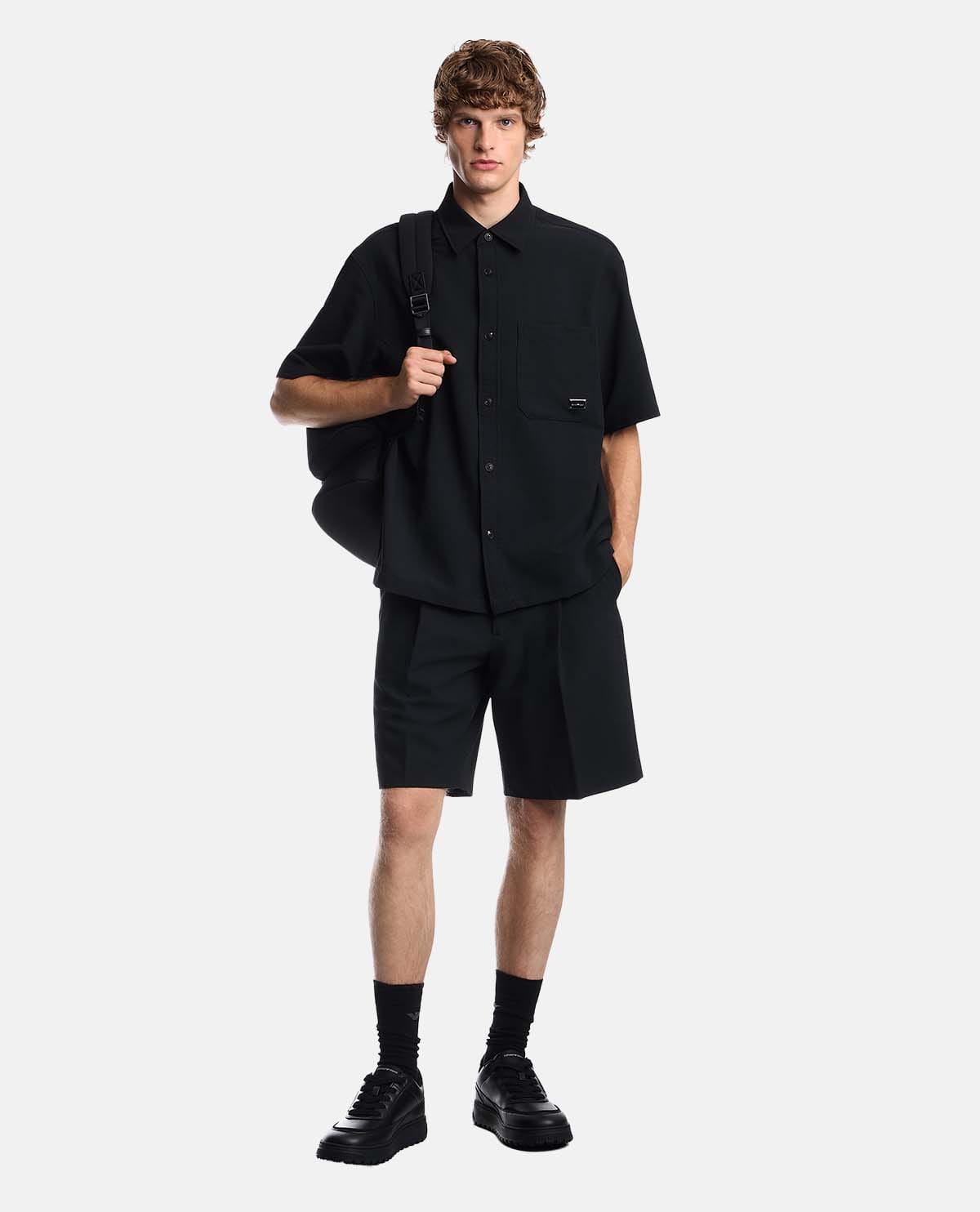 Quần short bermuda xếp ly