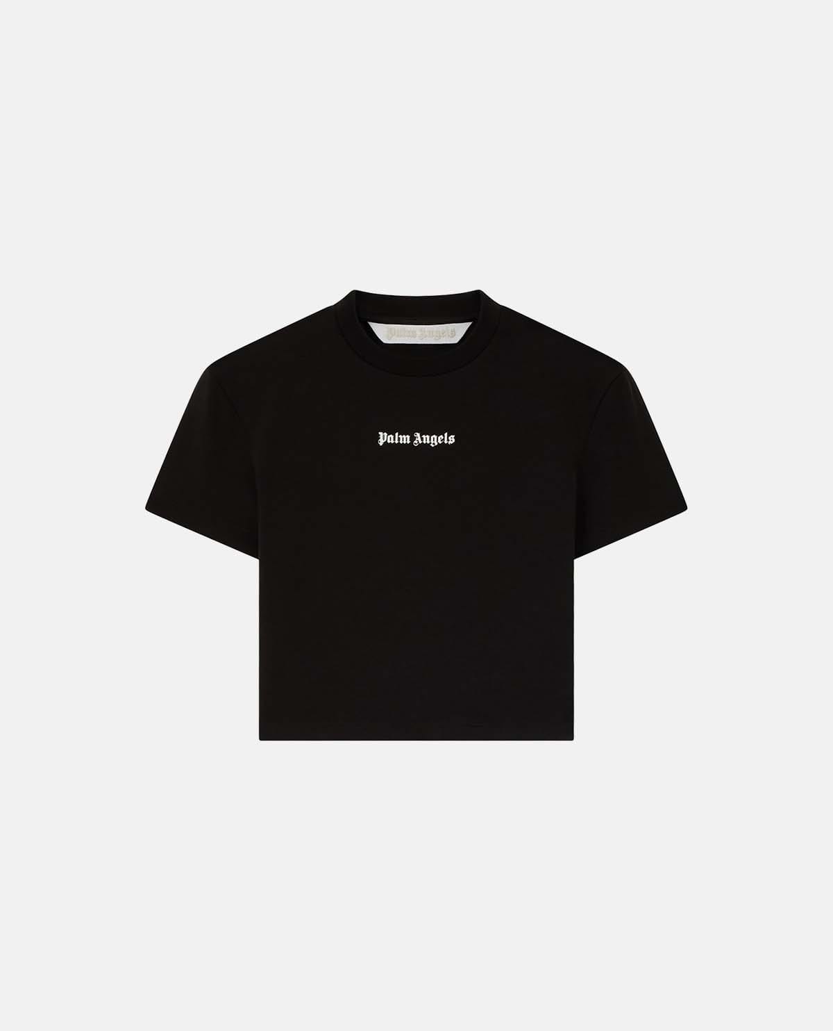 Áo thun dáng crop phối logo classic