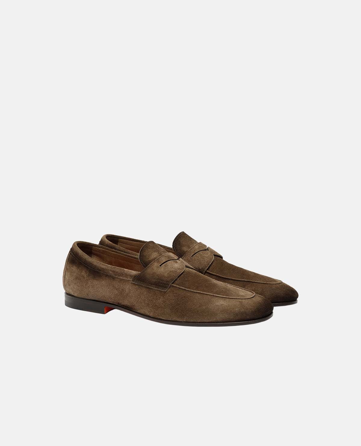 Giày penny loafer da lộn Carlo