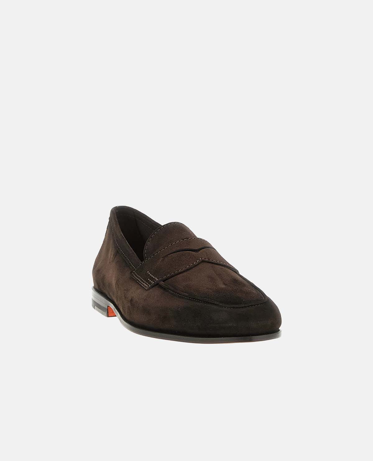 Giày penny loafer da lộn Carlo