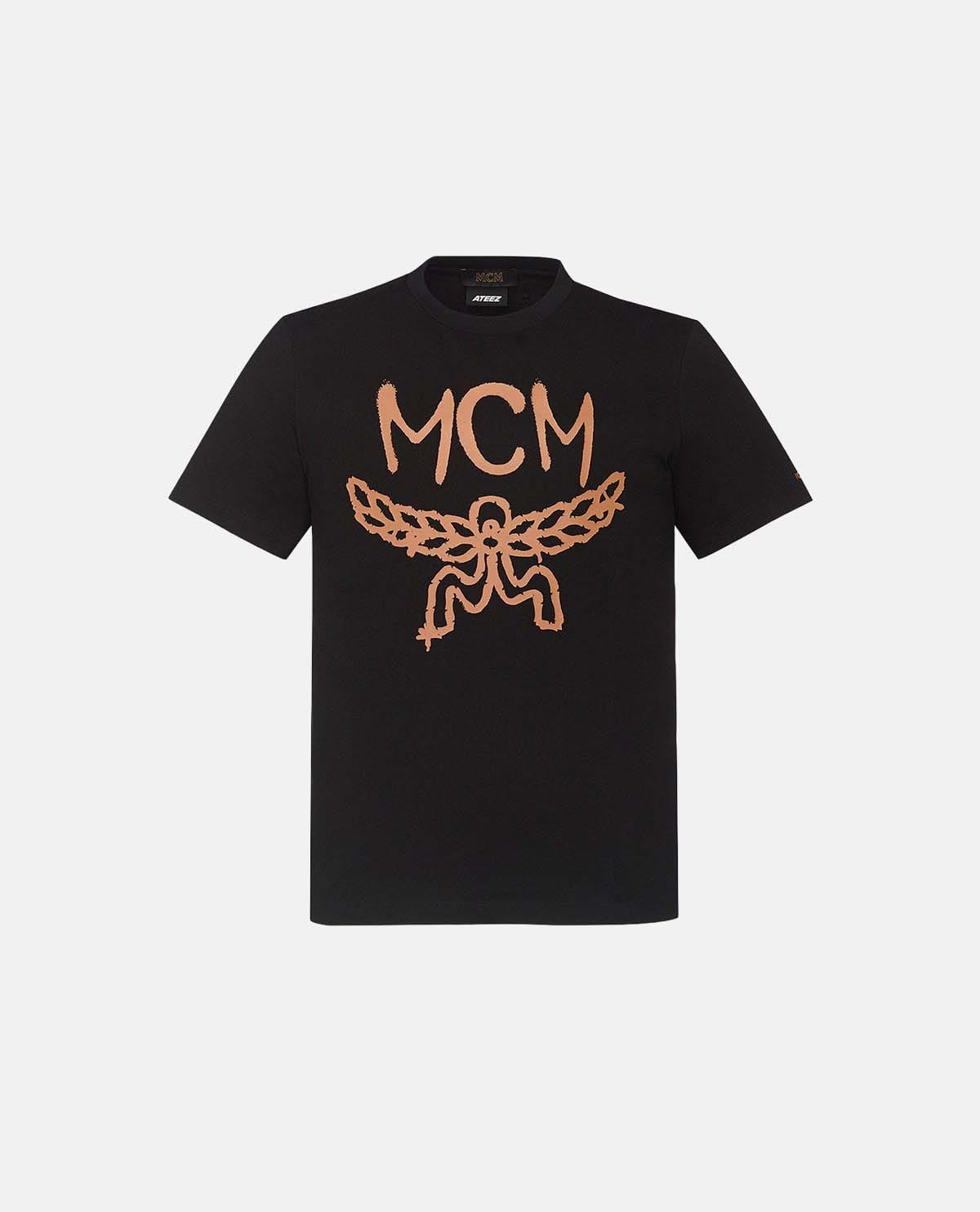Áo thun tay ngắn phối logo MCM X ATEEZ with MINGI