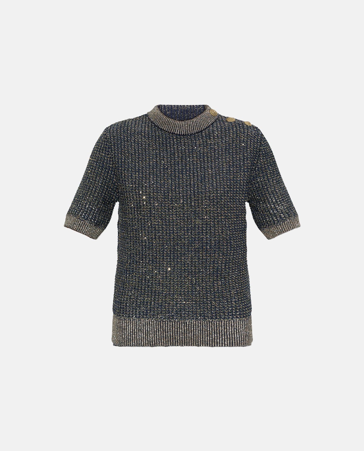 Áo len sequin phối hàng khuy