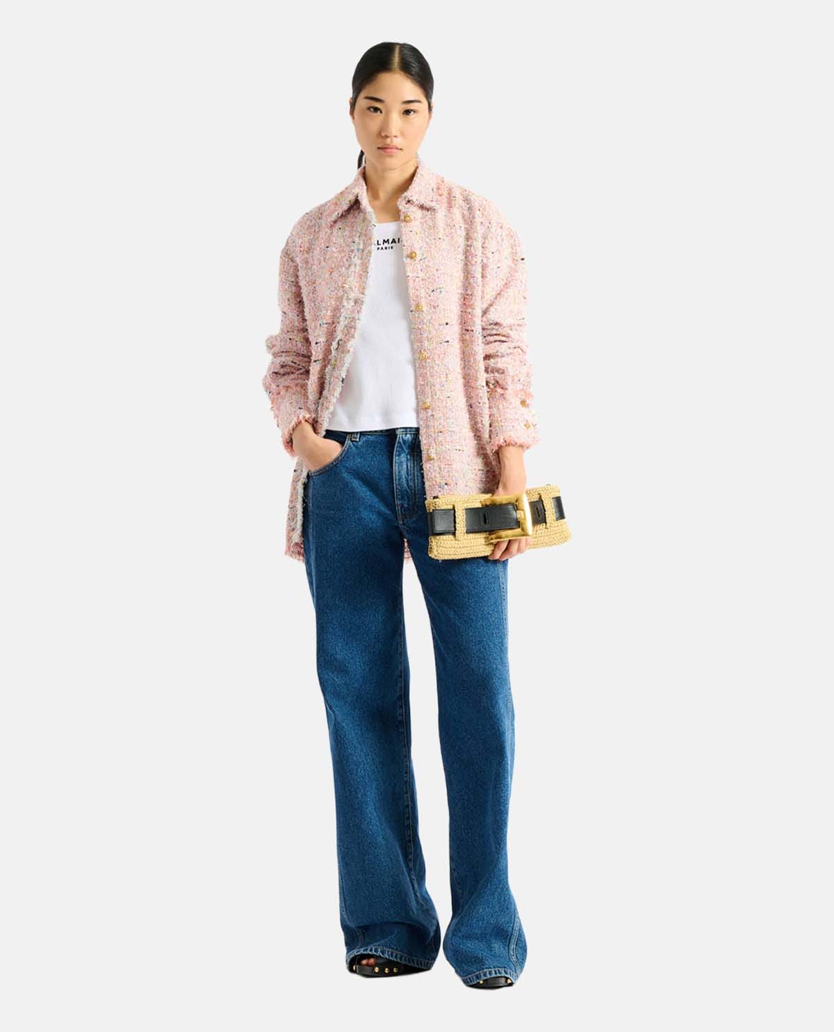 Áo sát nách in logo Balmain