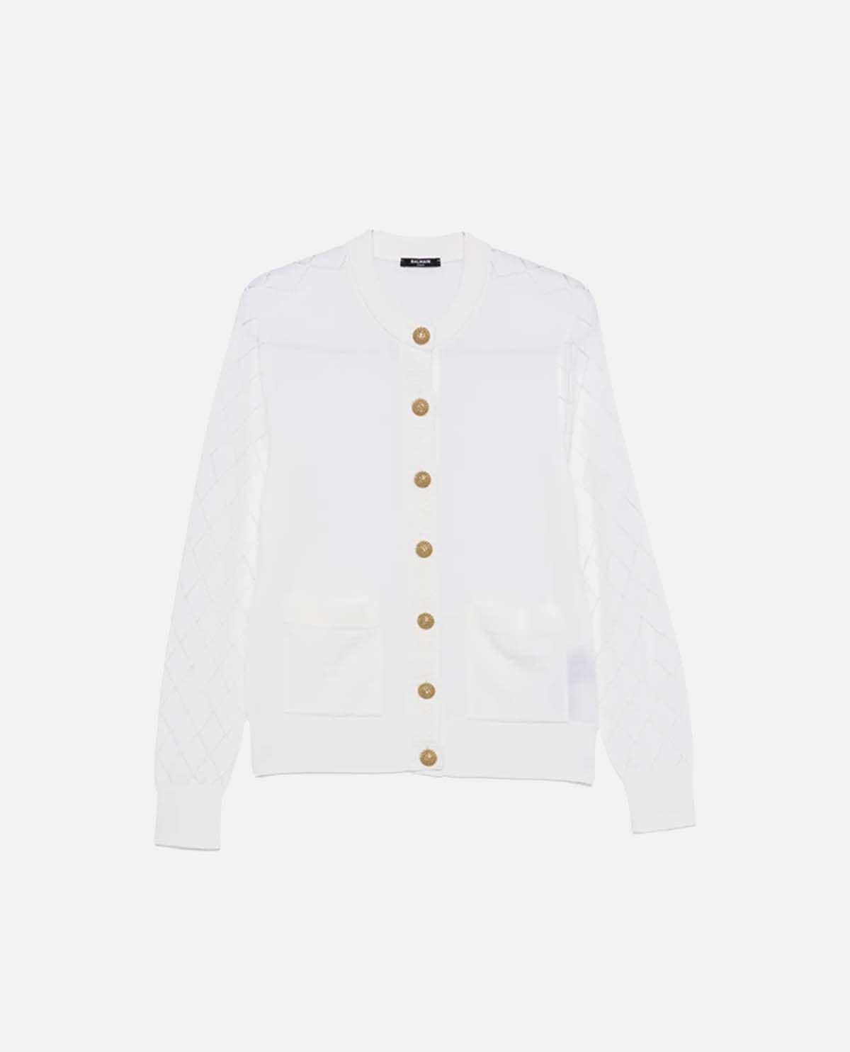 Áo cardigan phối khuy kim loại