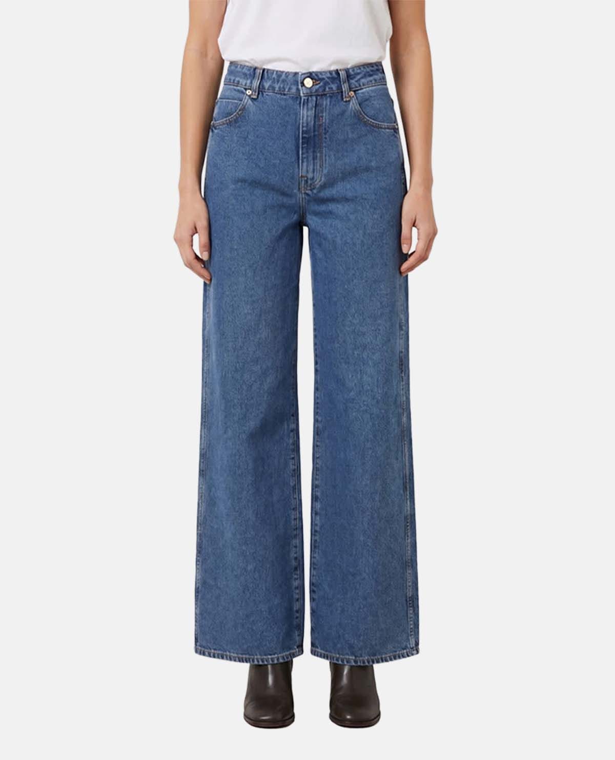 Quần jeans 5 túi ống rộng