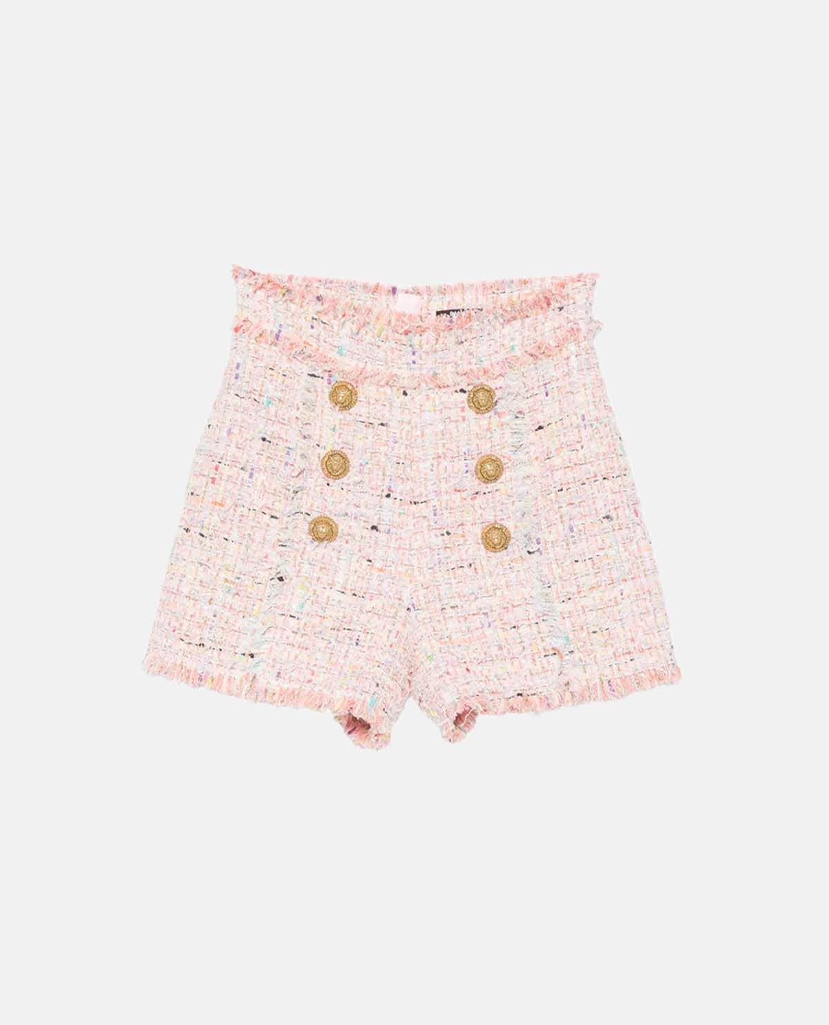 Quần short tweed đính khuy