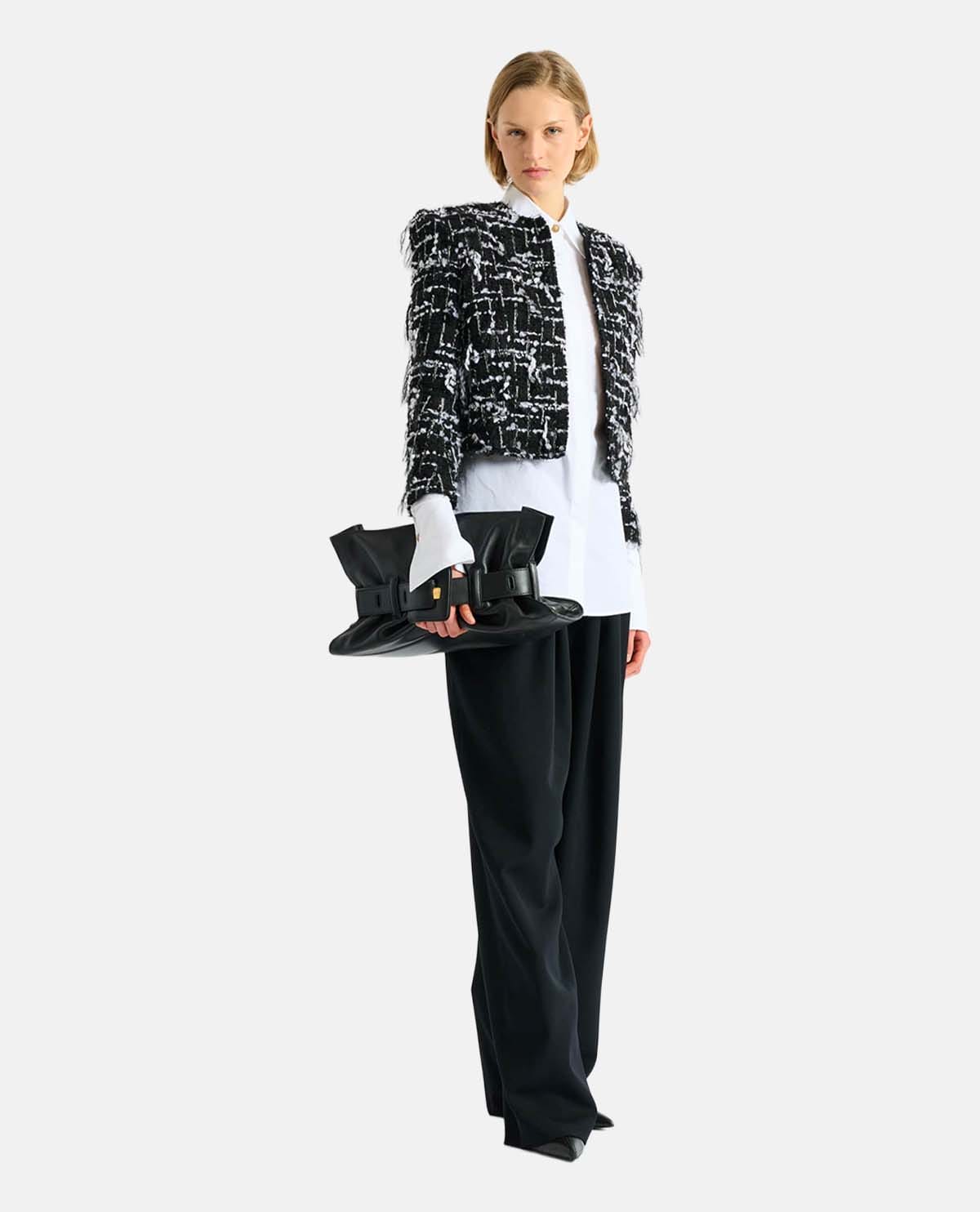 Áo khoác tweed dáng crop