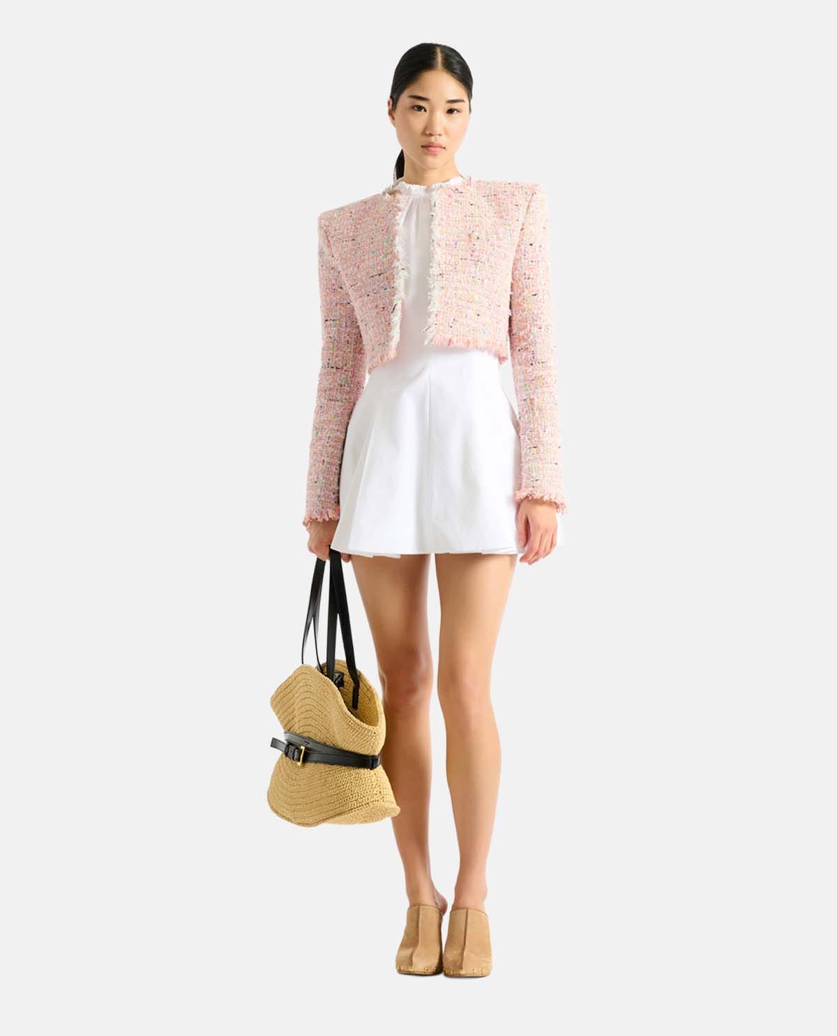 Áo khoác tweed dáng crop