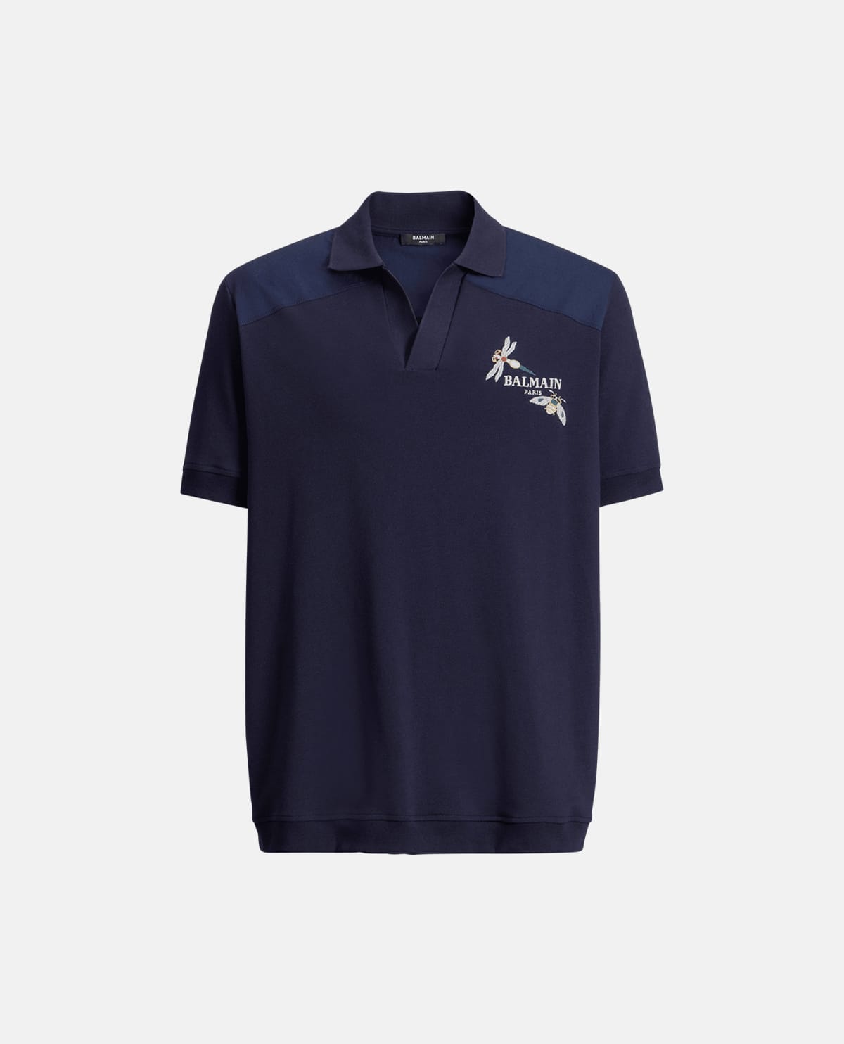 Áo polo tay ngắn thêu logo Balmain Insect