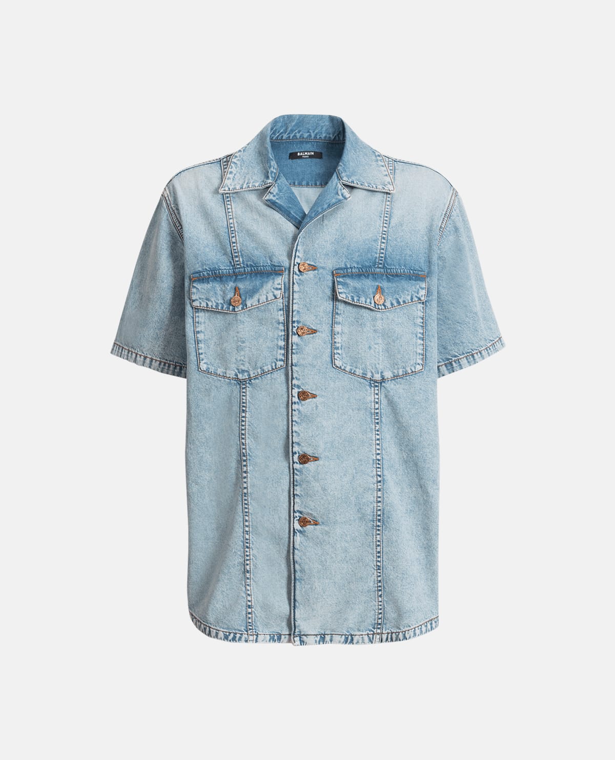 Áo sơ mi denim tay ngắn