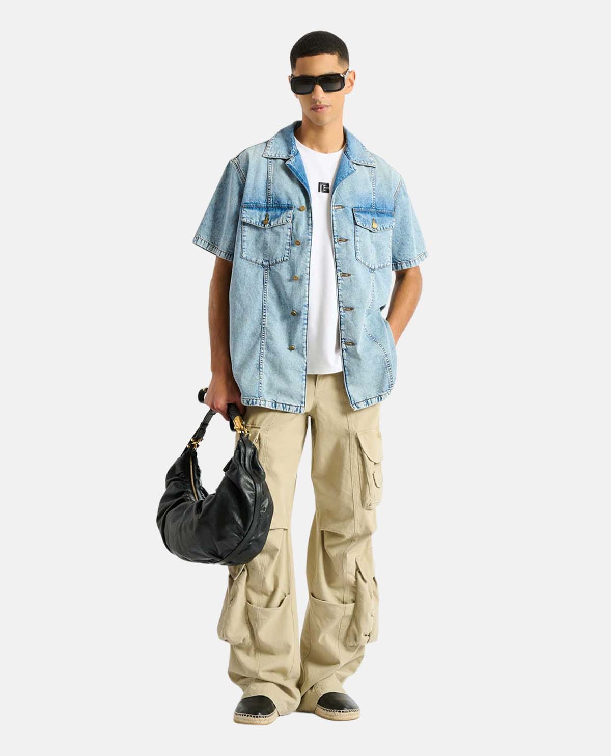 Áo sơ mi denim tay ngắn