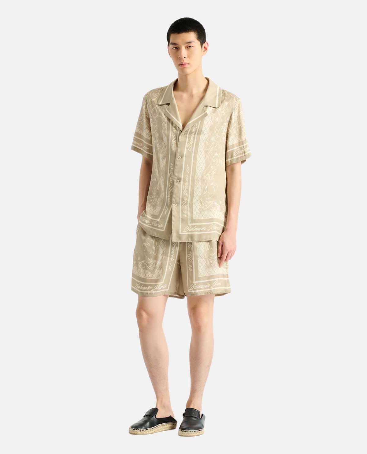 Áo sơ mi pyjama tay ngắn họa tiết Foulard