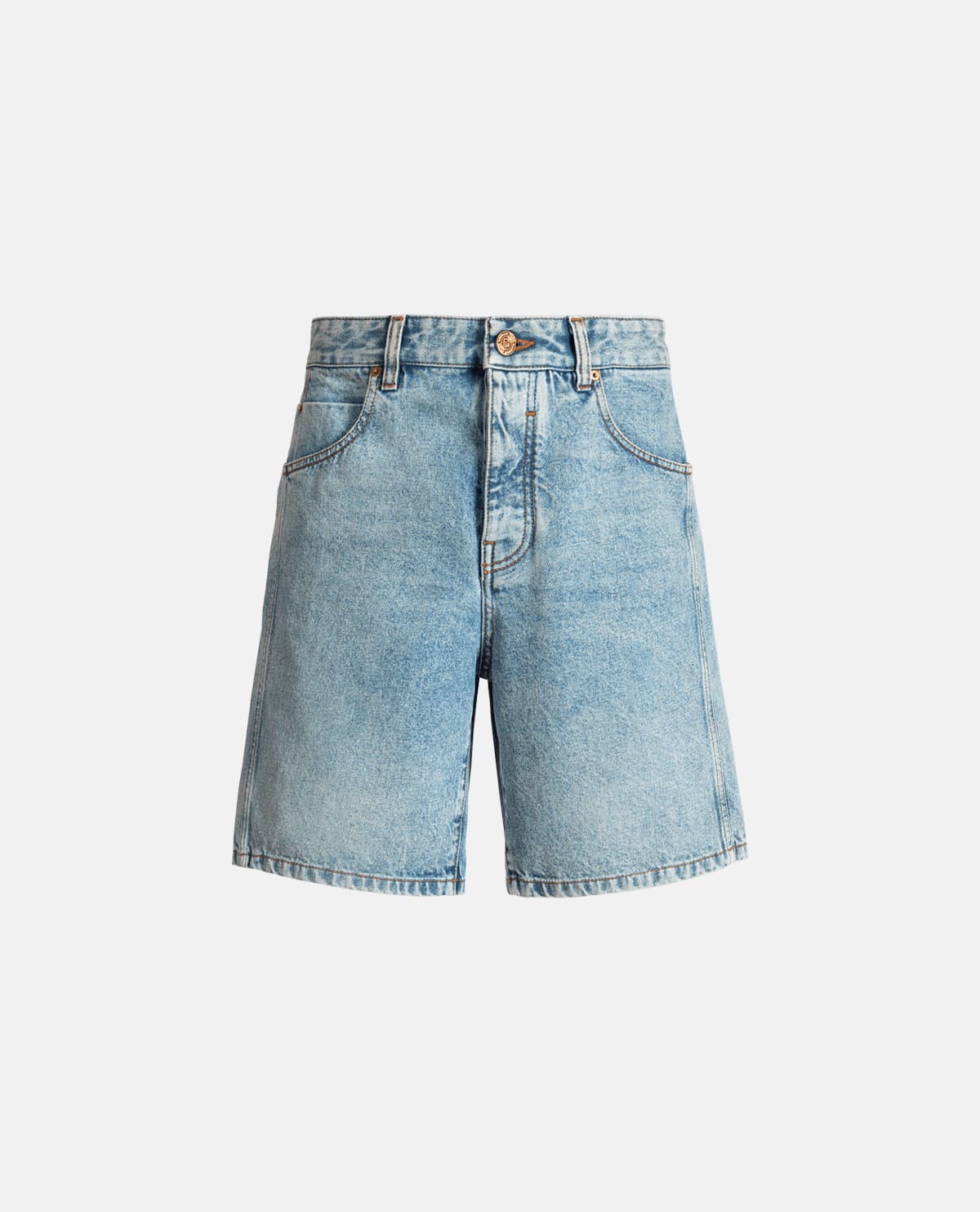 Quần short bermuda denim ống rộng