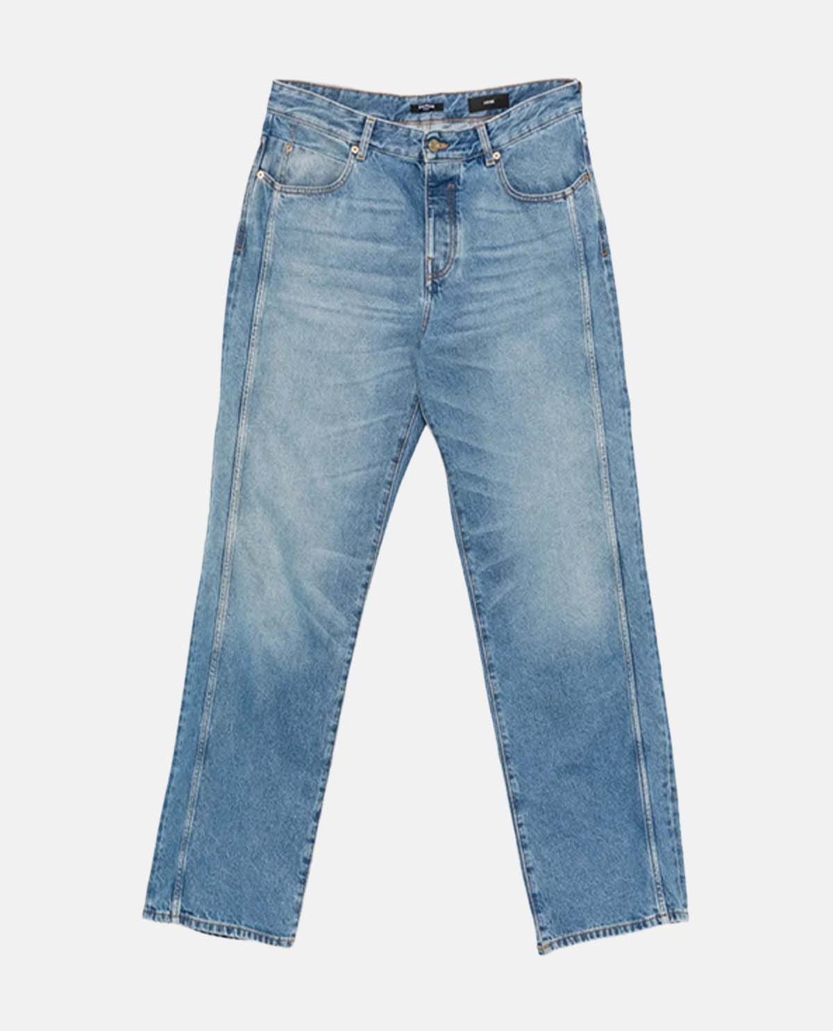 Quần jeans ống rộng thêu logo