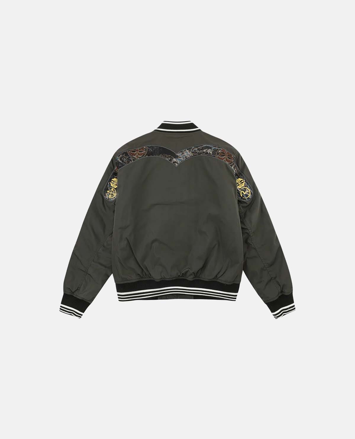 Áo khoác bomber phối họa tiết Daicock gấm