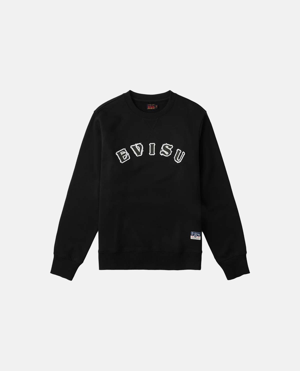 Áo nỉ tay dài thêu logo Evisu