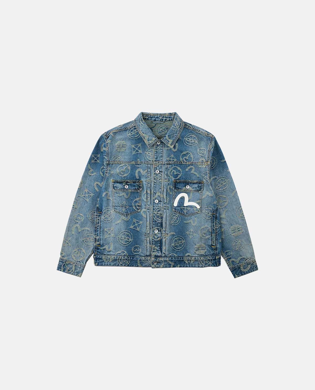 Áo khoác denim họa tiết jacquard monogram