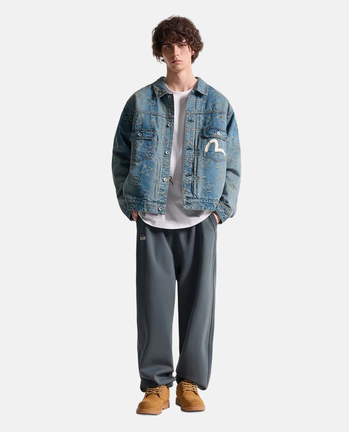 Áo khoác denim họa tiết jacquard monogram