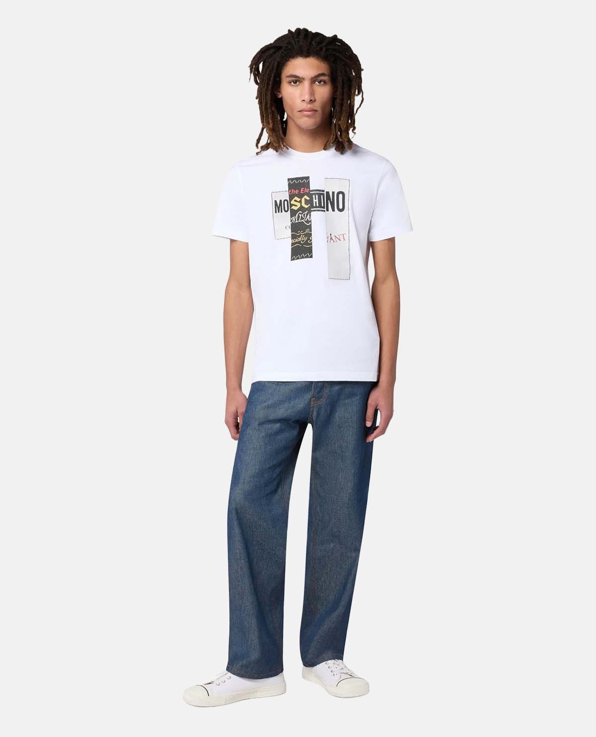 Áo thun tay ngắn họa tiết Moschino Labels