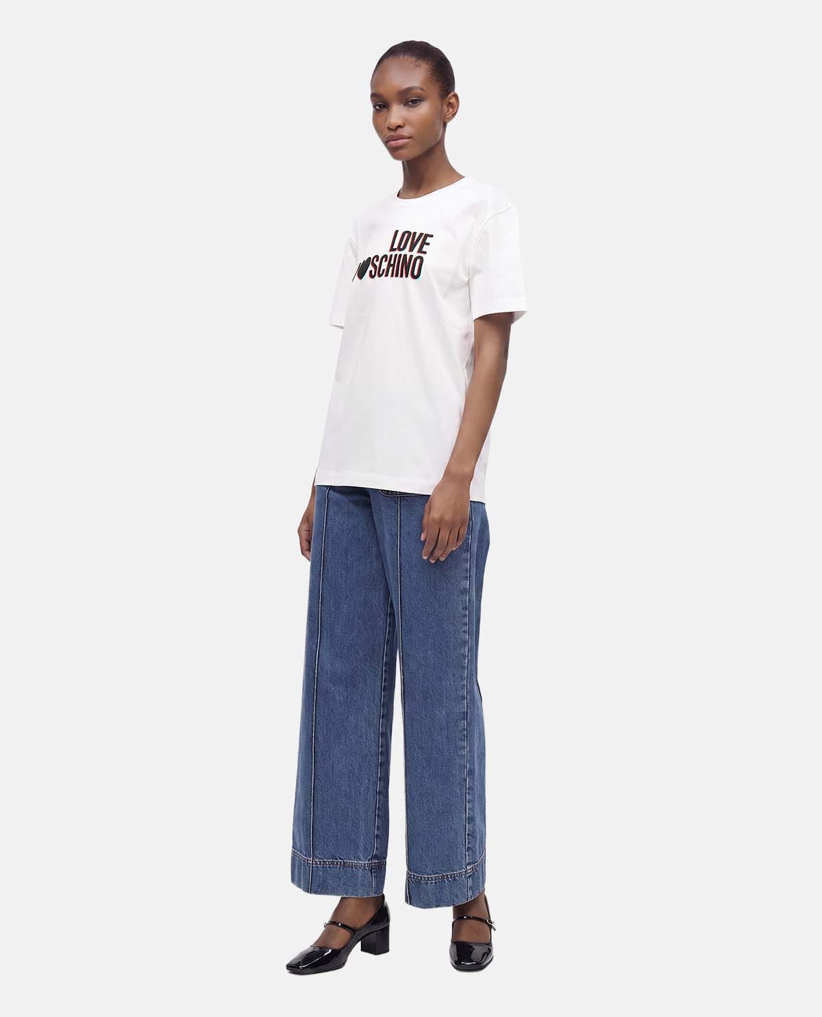 Áo thun cotton jersey tay ngắn phối logo