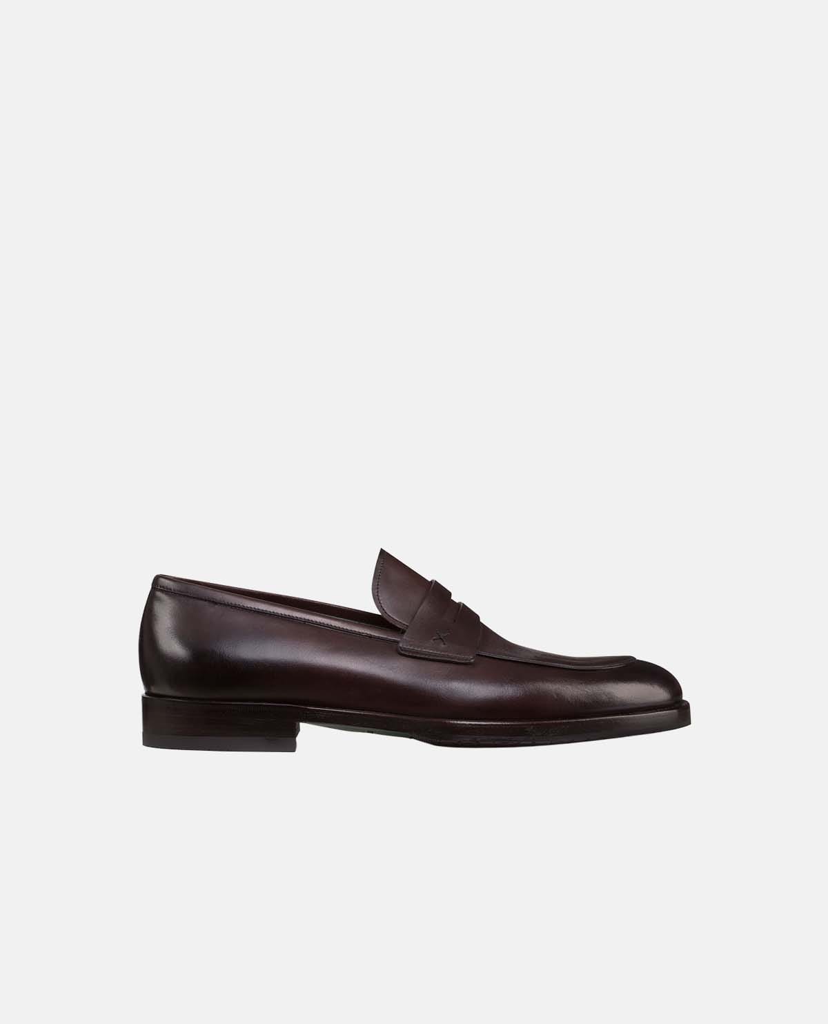 Giày penny loafer da bê