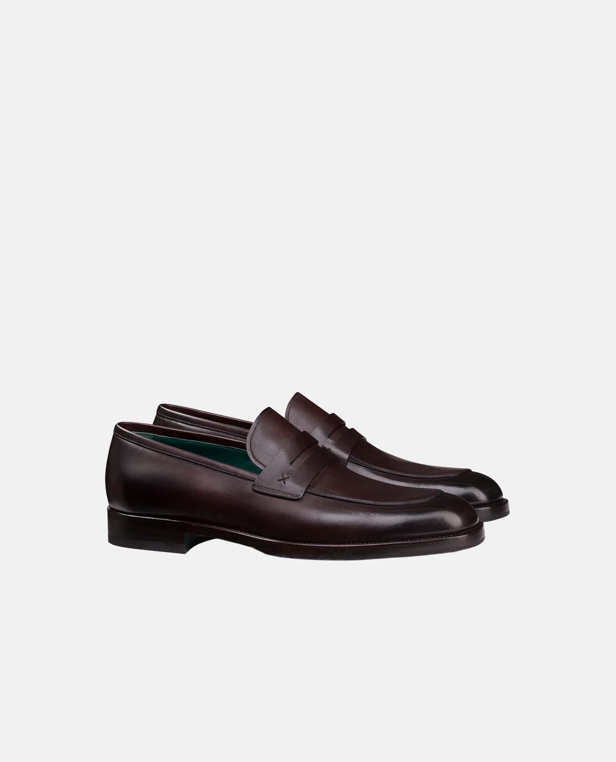 Giày penny loafer da bê