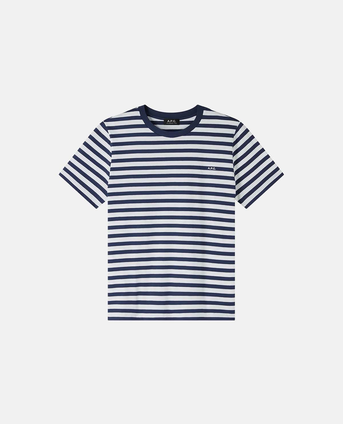 Áo thun kẻ sọc thêu logo A.P.C.